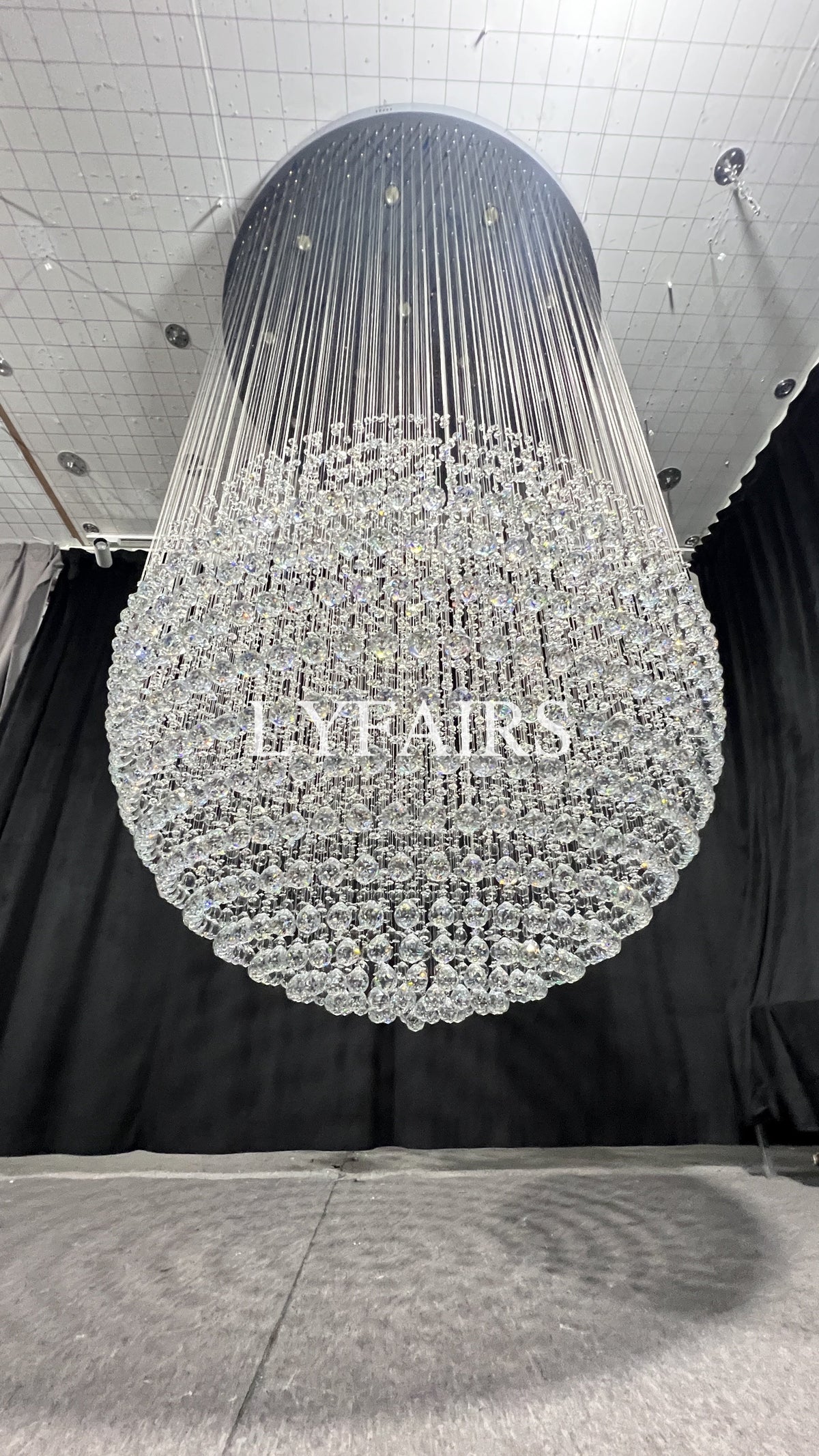 Modern Ball Crystal Raindrop Chandelier for Living Room/Staircase/Foyer