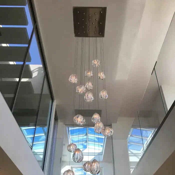 Modern Nordic Style Hand Blown Glass Pendant Crystal Chandelier For Dining Room/Living Room/Stairwell