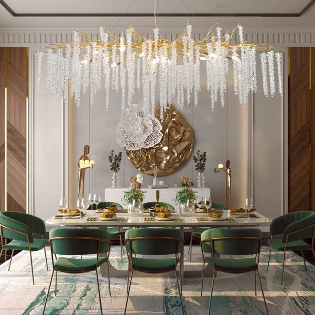 Branch Style Ceiling Light Crystal Icicle Chandelier
