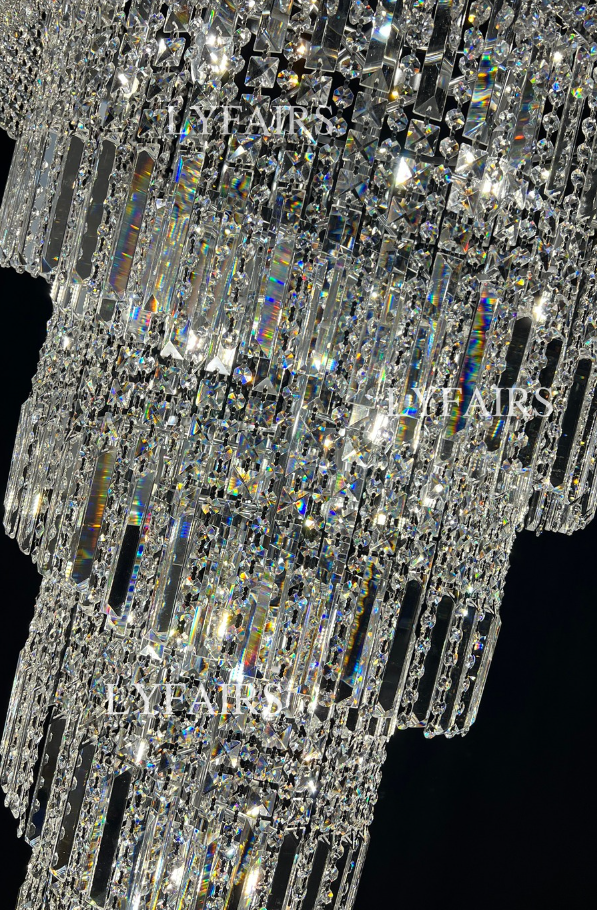 Modern Crystal Tassel Chandelier for Foyer/Staircase