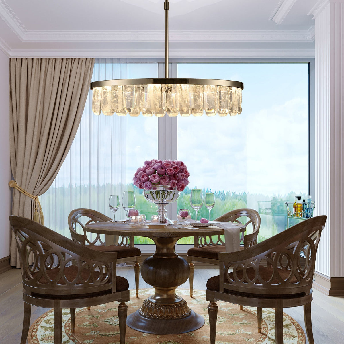 Fenis Linear Crystal Chandelier