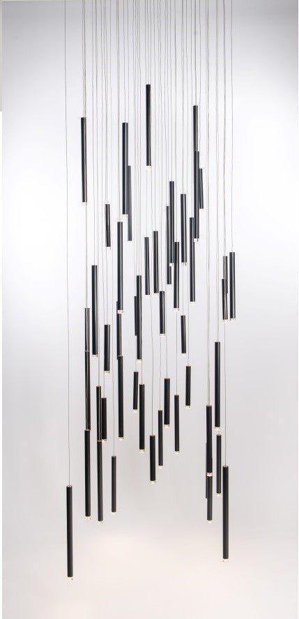 Bellini Rectangular Tubular Pendant Light Chandelier - Merlin Lamps