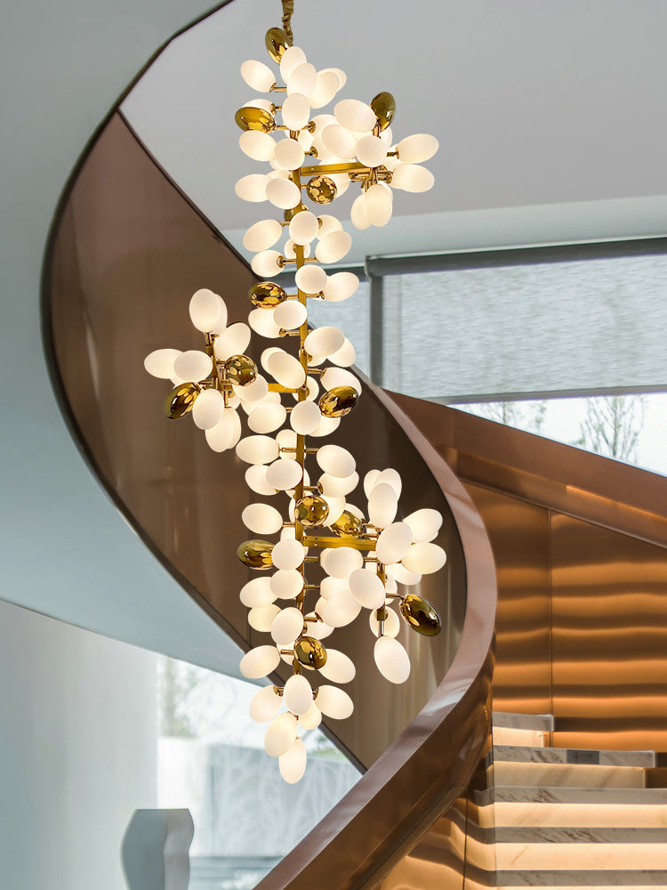Modern Unique Style Extra Large White Grape Branch Chandelier