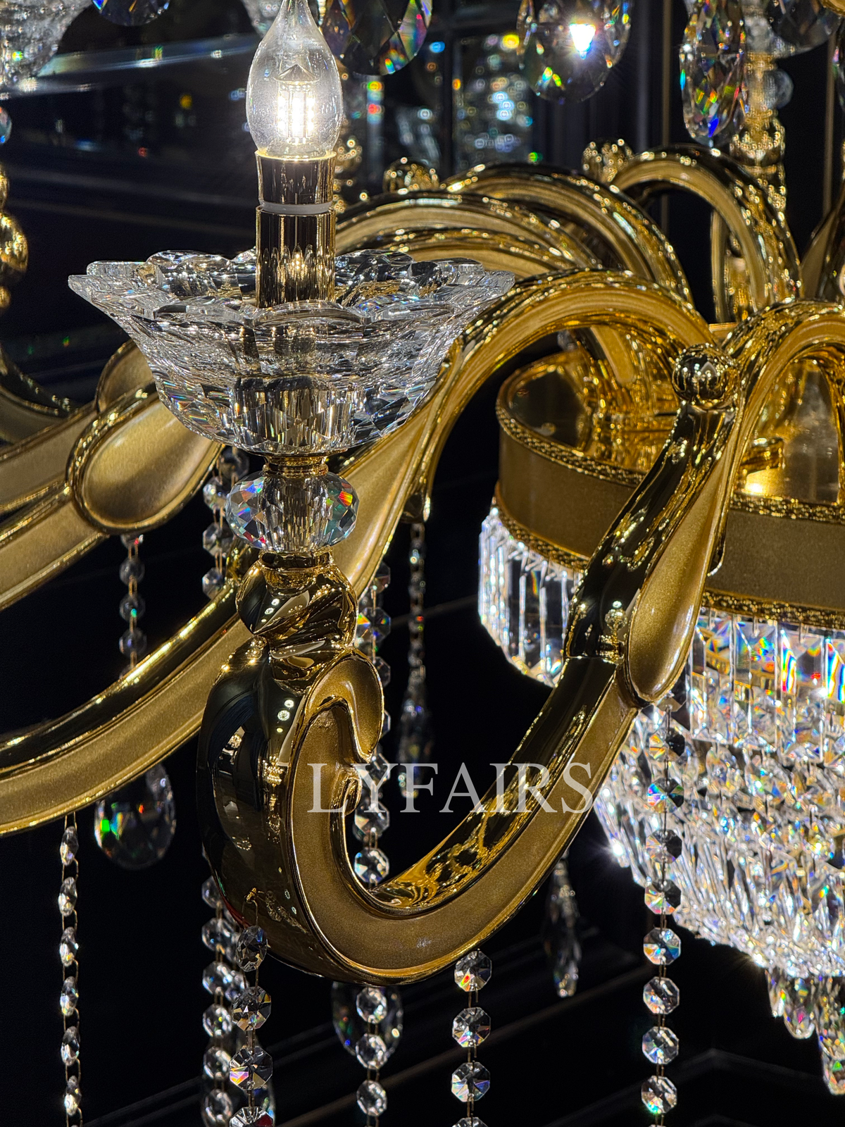 Baroque Revival Classical Brass Branches Candle Light Chandelier