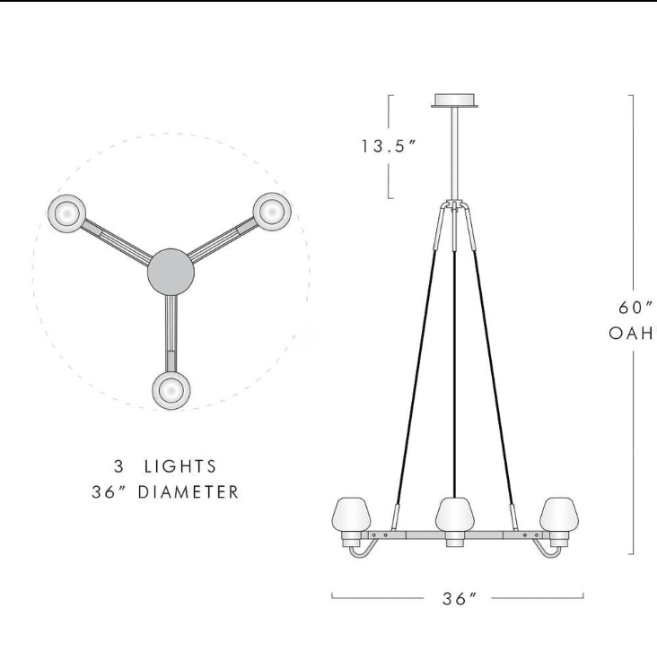 Letitia Crystal Chandelier 3 Light