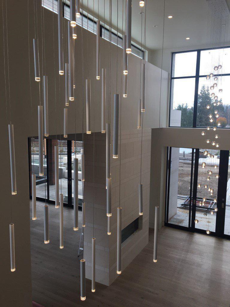 Bellini Rectangular Tubular Pendant Light Chandelier - Merlin Lamps