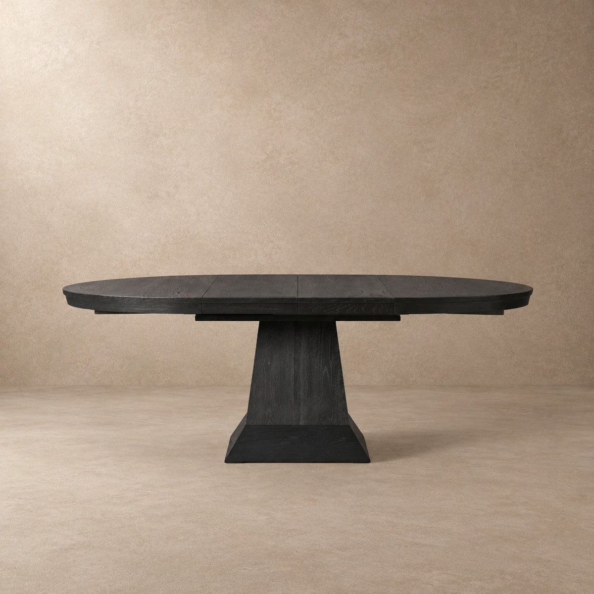 Round Oak Extension Dining Table with Leaves