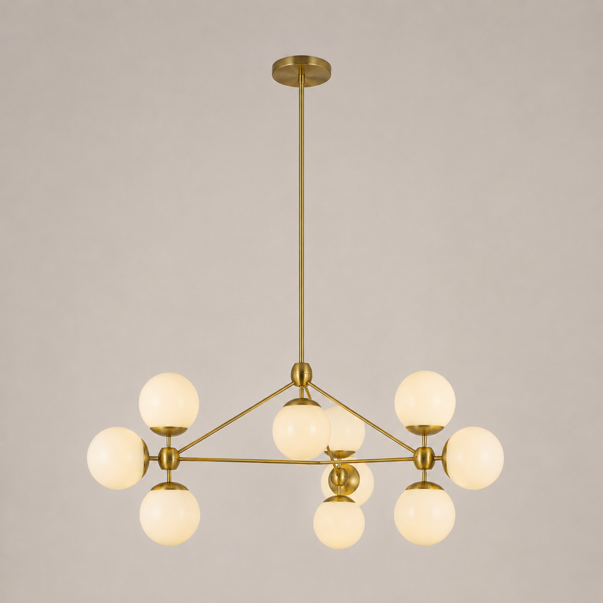 Modo Chandelier 37" - 3 Sided, 10 Globes