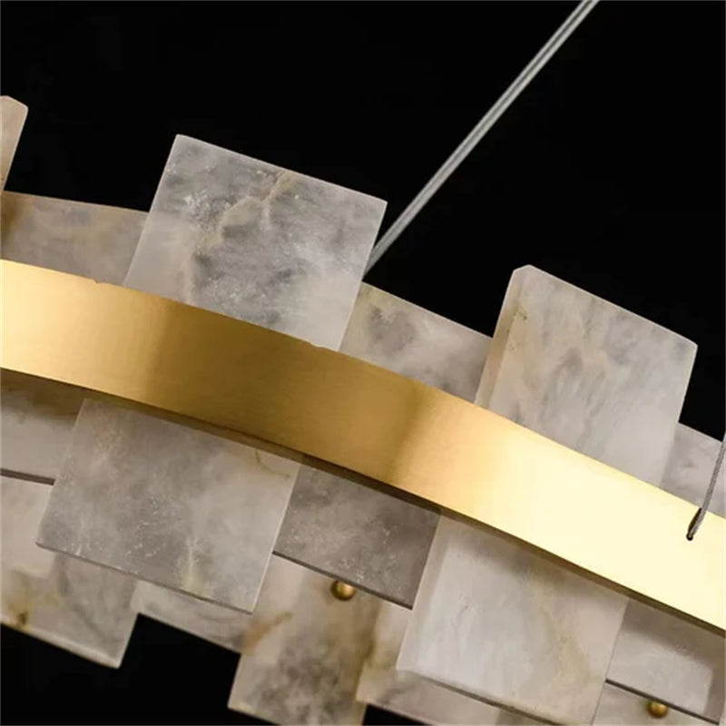 Denise Anita Modern Round Alabaster Chandelier