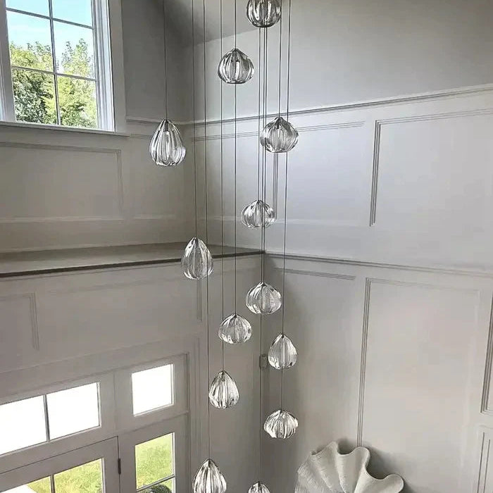 Modern Nordic Style Hand Blown Glass Pendant Crystal Chandelier For Dining Room/Living Room/Stairwell