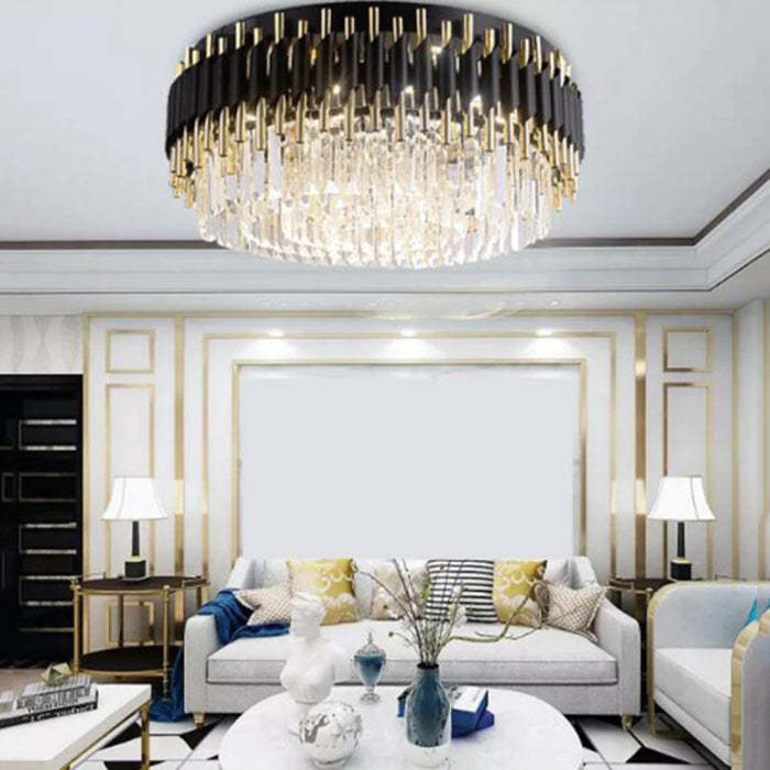 Glacia Flush Mount Crystal Chandelier