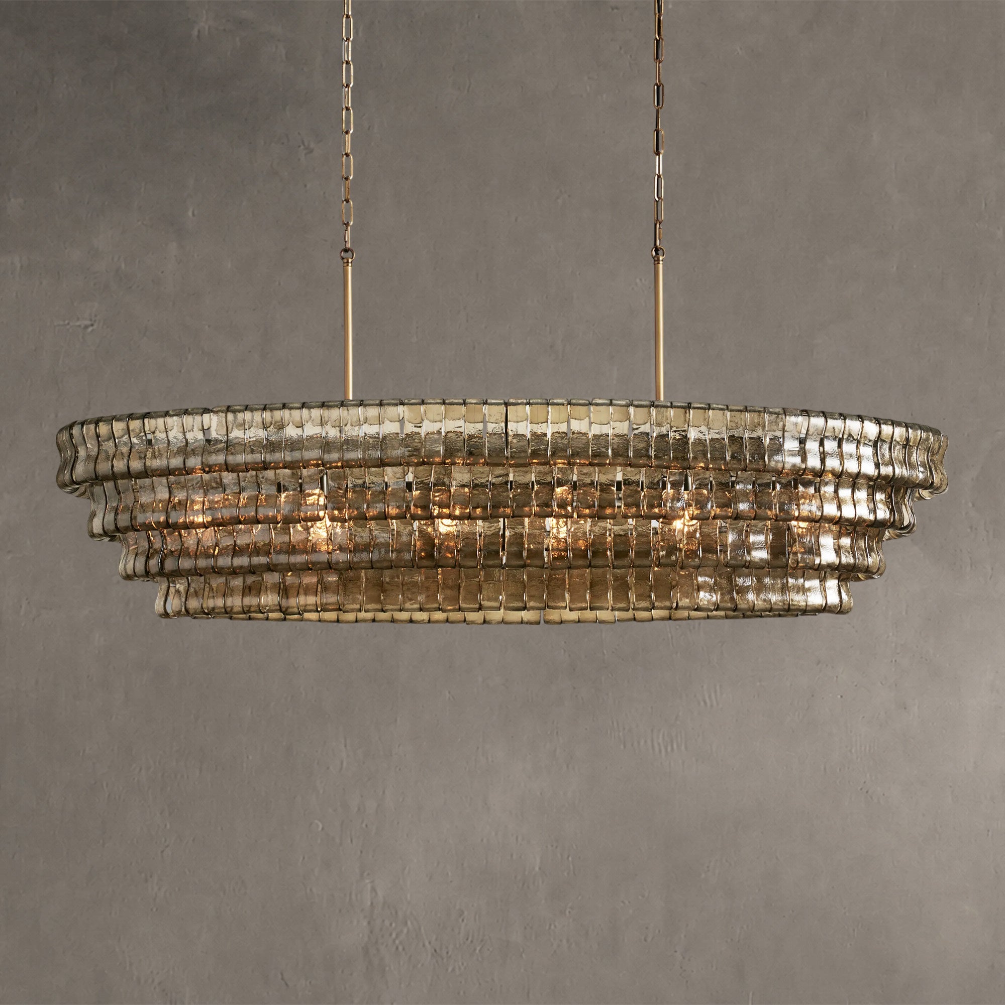 Ghiaccio Glass Oval Chandelier 54''65''