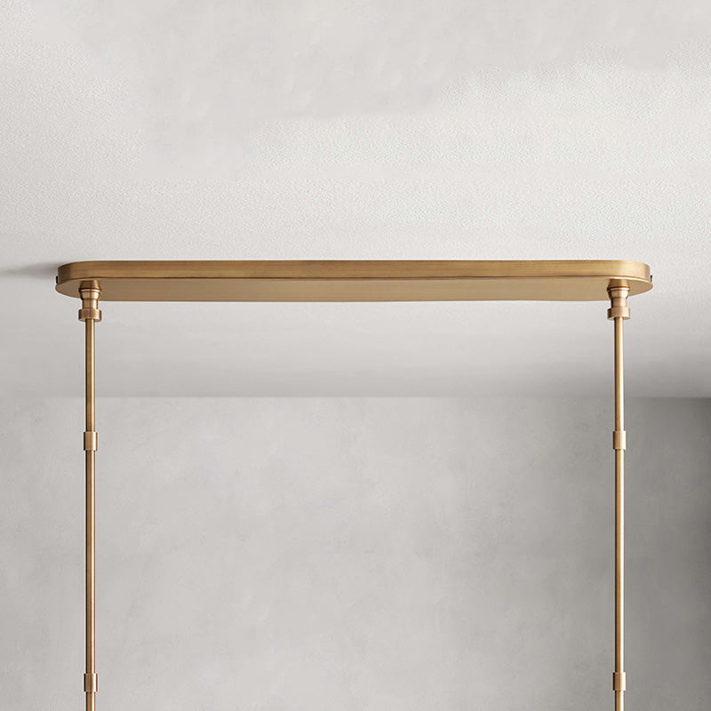 Mid-Century Modern Brass Chandelier