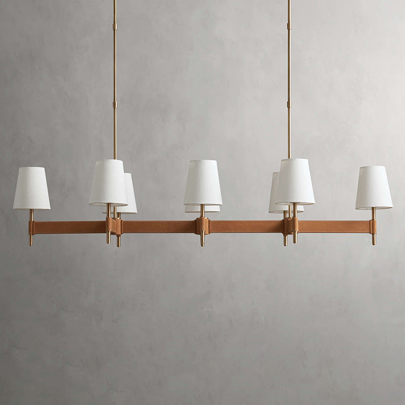 Mid-Century Modern Brass Chandelier