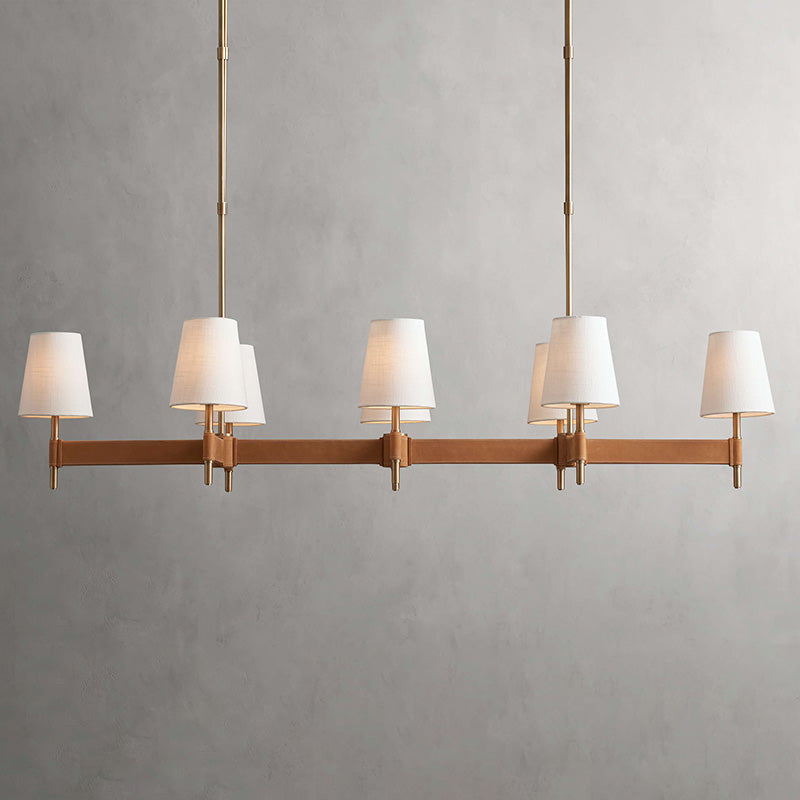Mid-Century Modern Brass Chandelier