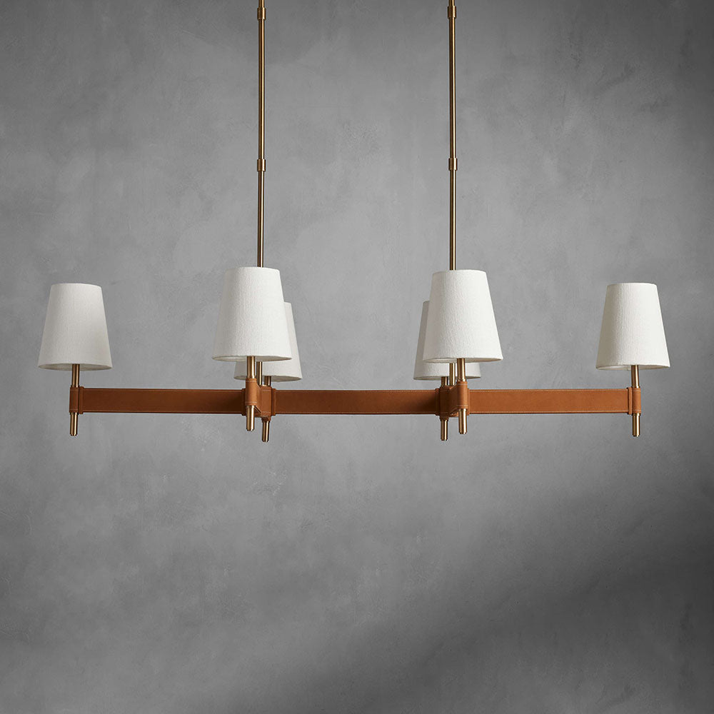 Mid-Century Modern Brass Chandelier