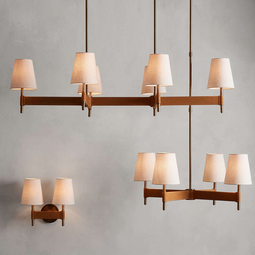 Mid-Century Modern Brass Chandelier