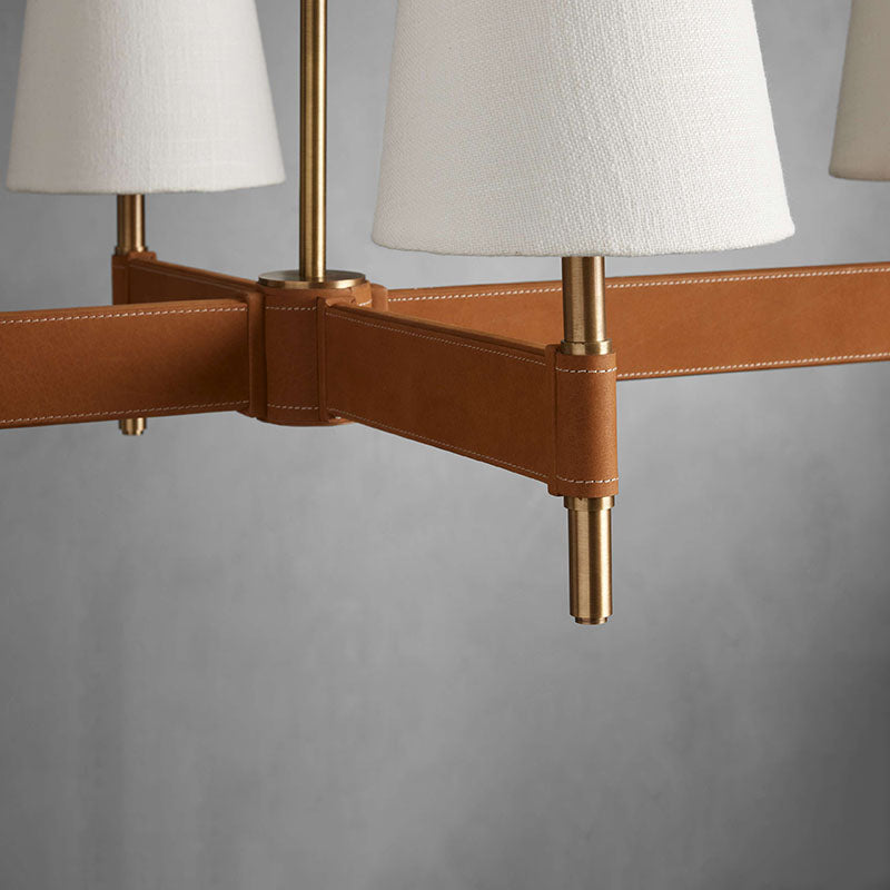 Mid-Century Modern Brass Chandelier