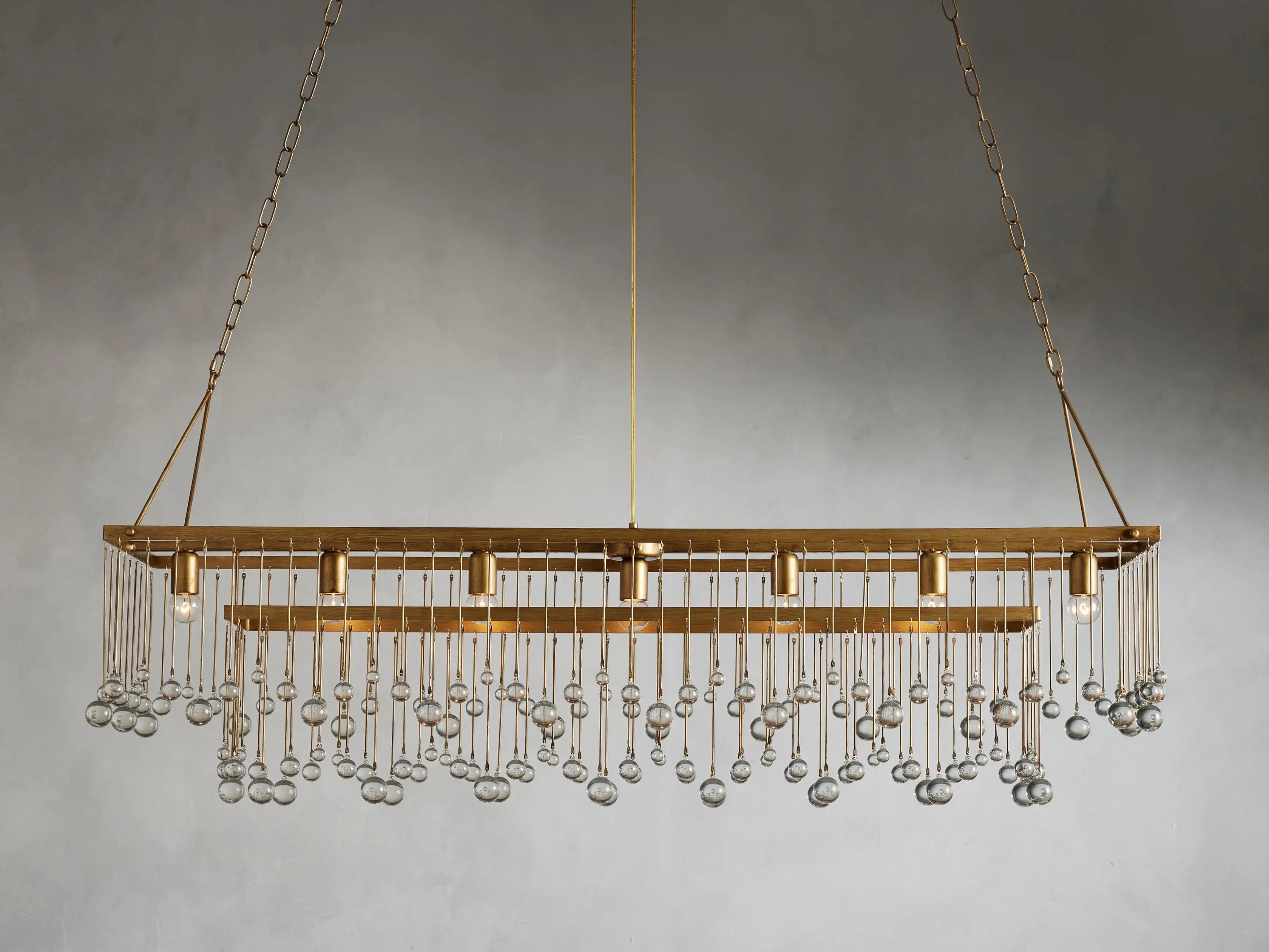 Aubrey Crystal Ball Rectangular Chandelier