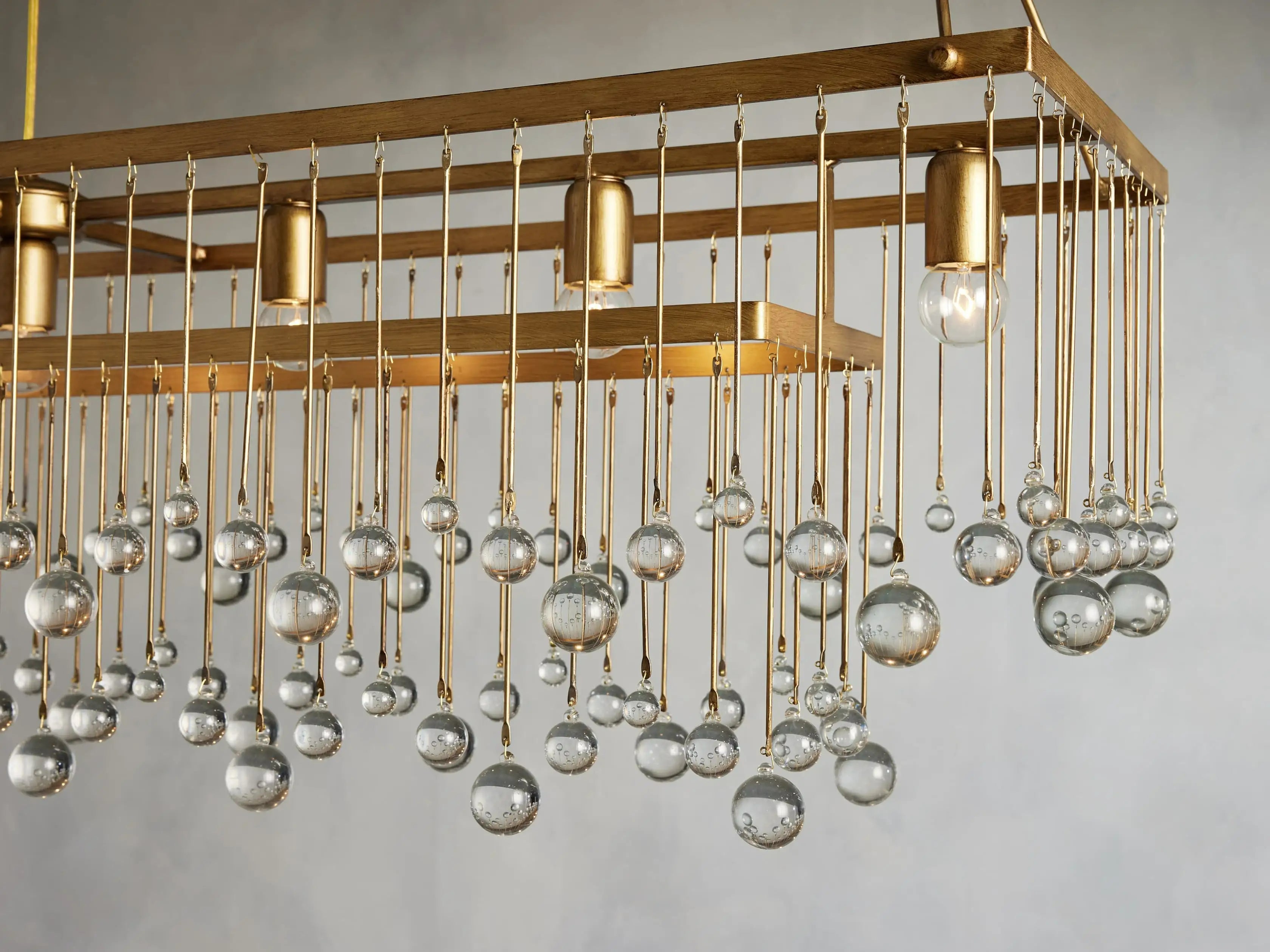 Aubrey Crystal Ball Rectangular Chandelier