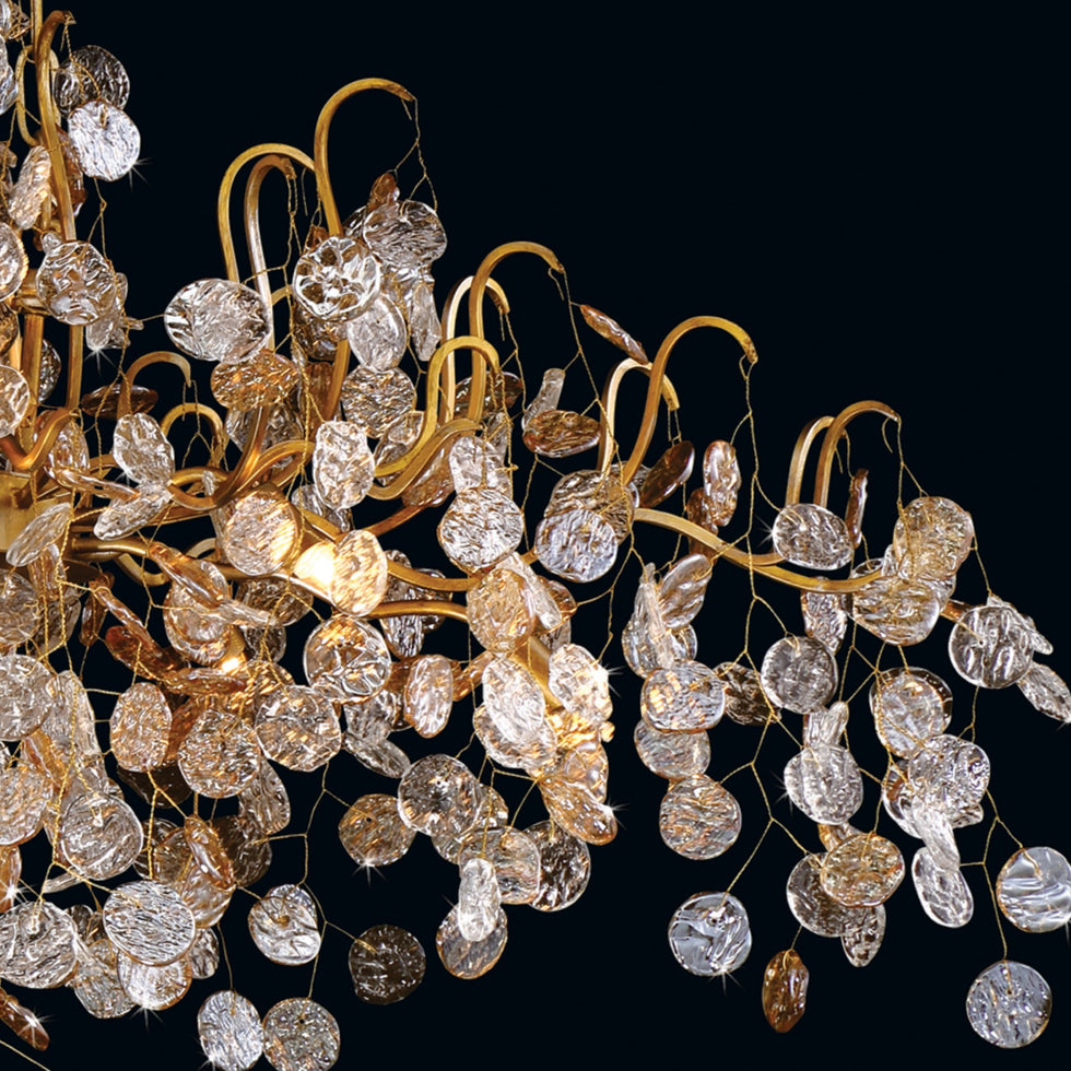 Lignia Crystal Branch Gold Artistic 45" Chandelier - Merlin Lamps