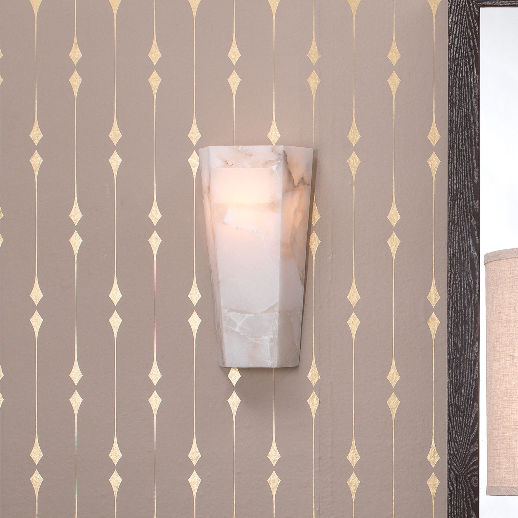 Alabaster Large Hexagonal Sconce