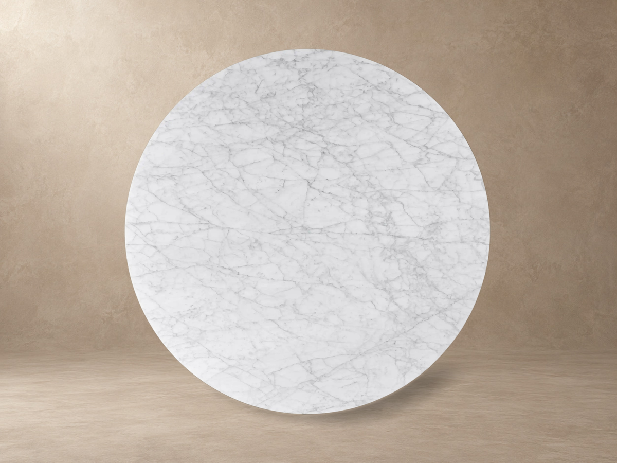 Happyarcadian Stone Top Round Storage Coffee Table