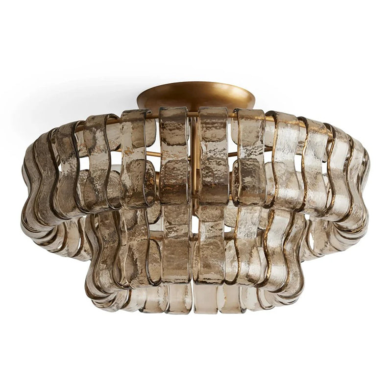 Denise Ghiaccio Glass Flush Mount Chandelier