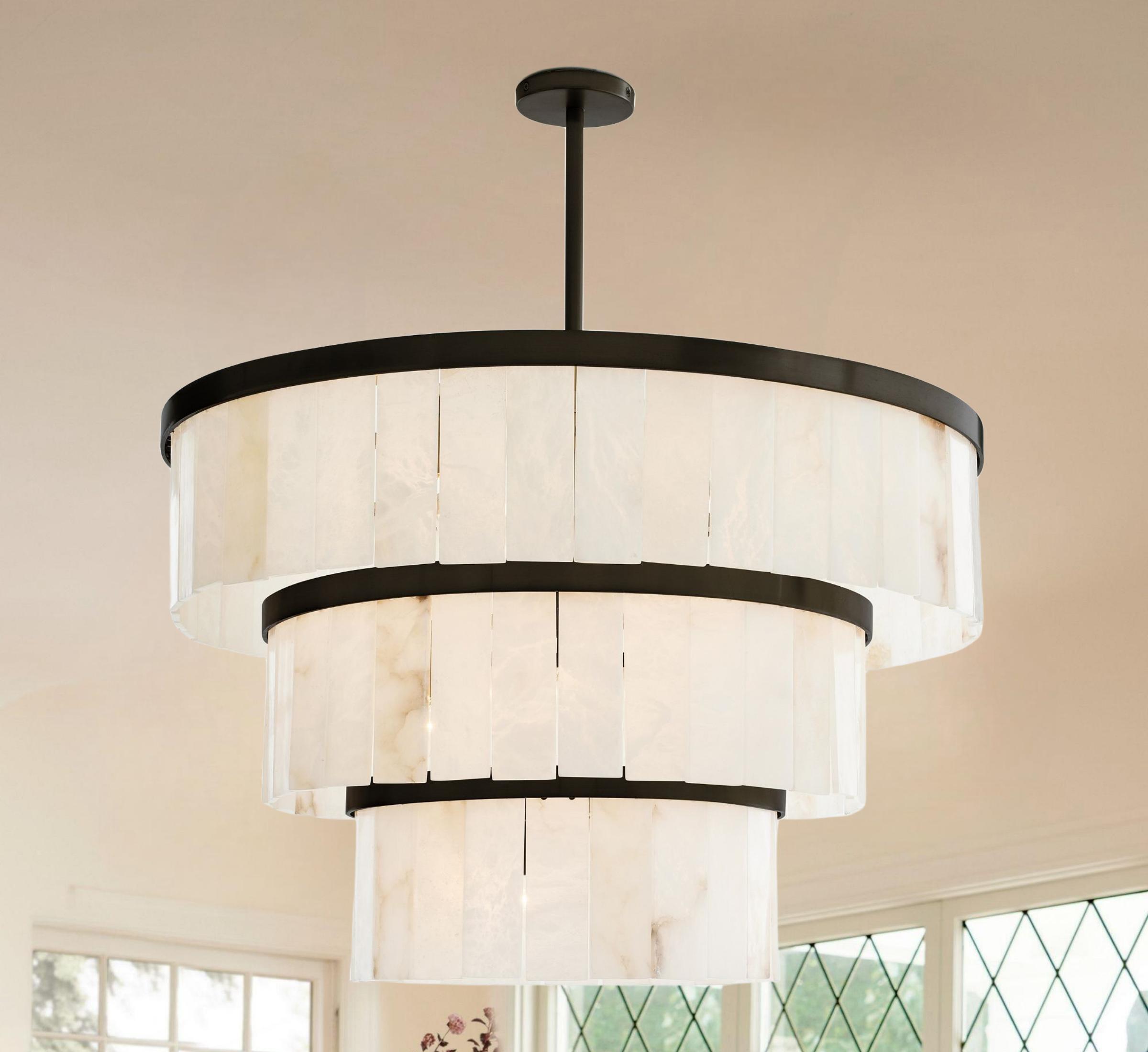 Windham Alabaster 3 Tier Chandelier