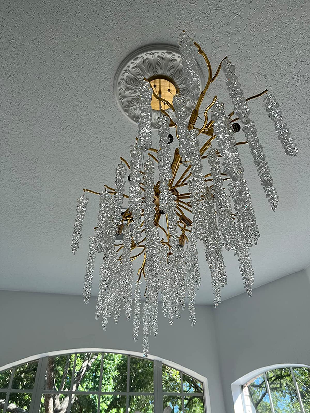 Branch Style Ceiling Light Crystal Icicle Chandelier