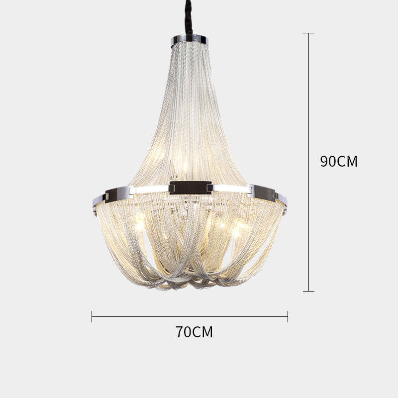 Denise Glenn Luxury Aluminum Chain Tassel Chandelier