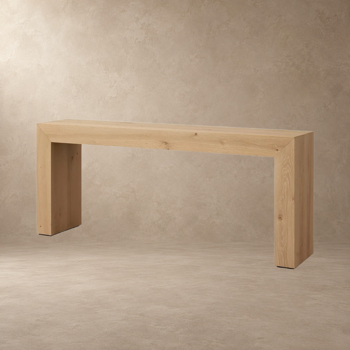 Happyarcadian Waterfall Edge Solid Oak Hallway Table