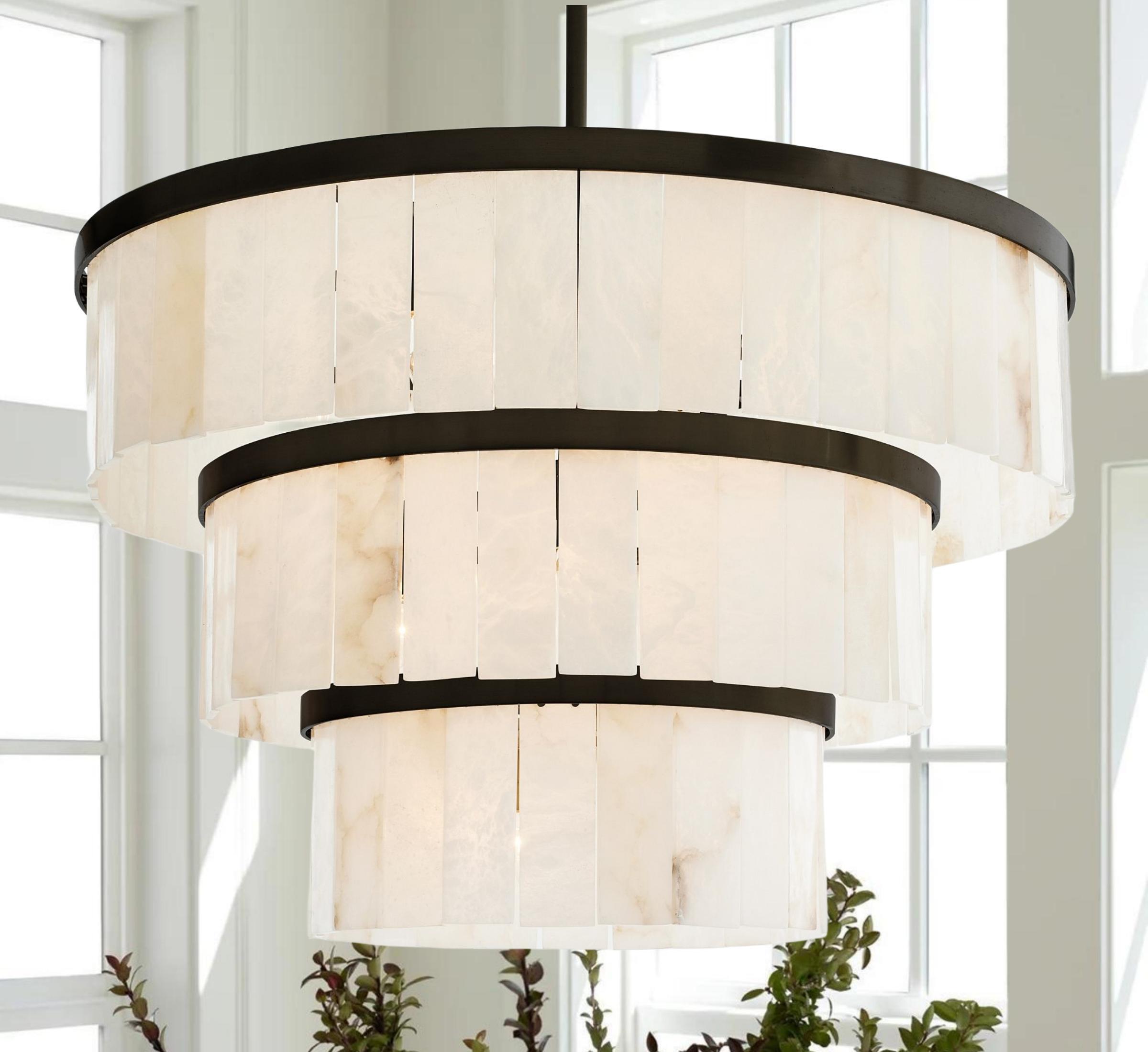 Windham Alabaster 3 Tier Chandelier