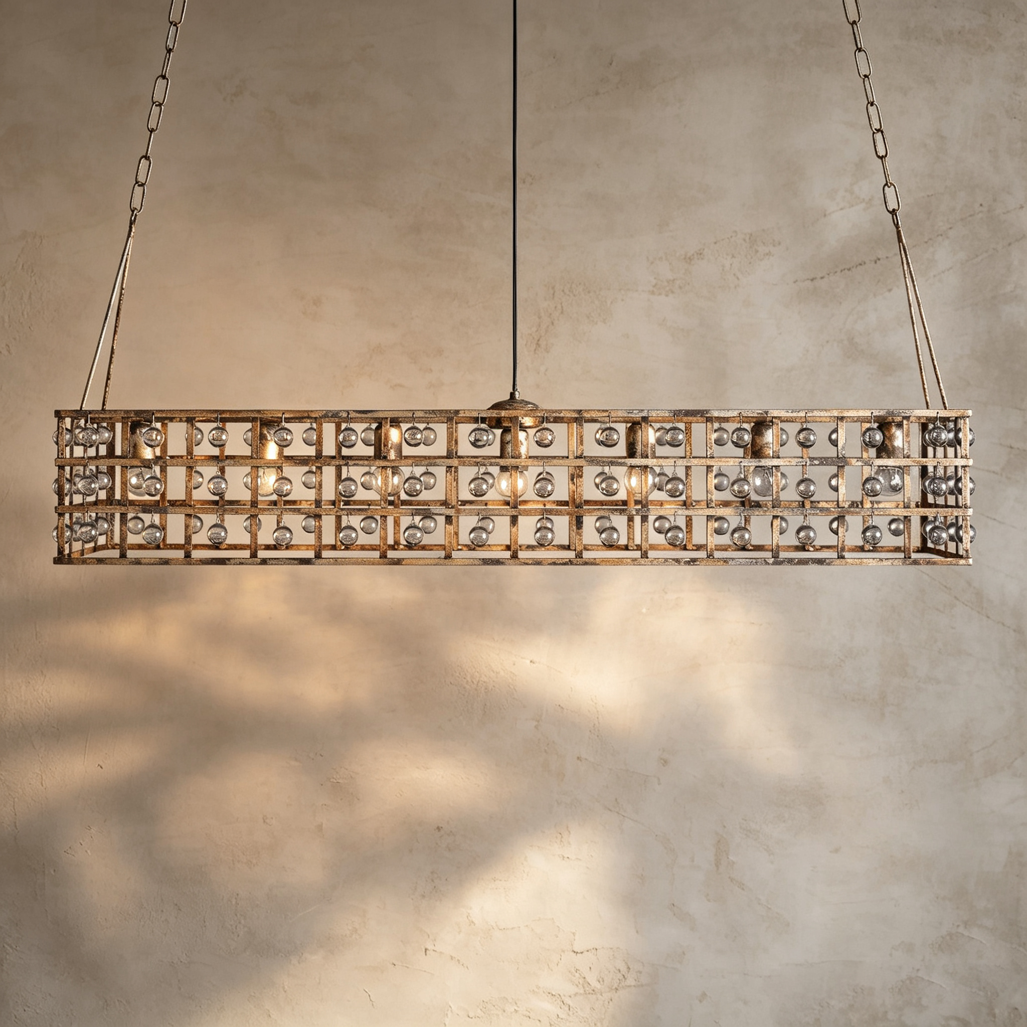 La Cage Rectangular Chandelier 7 Light