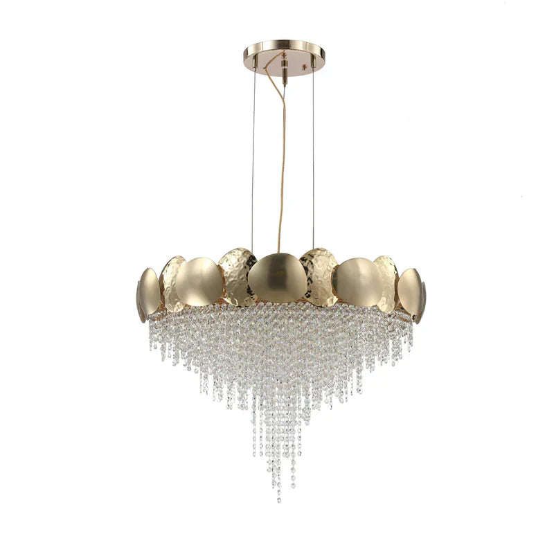 Amadeo Round Brass Crystal Chandelier