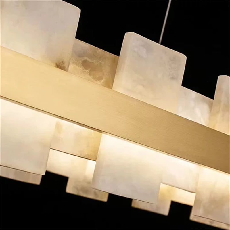 Denise Anita Modern Round Alabaster Chandelier