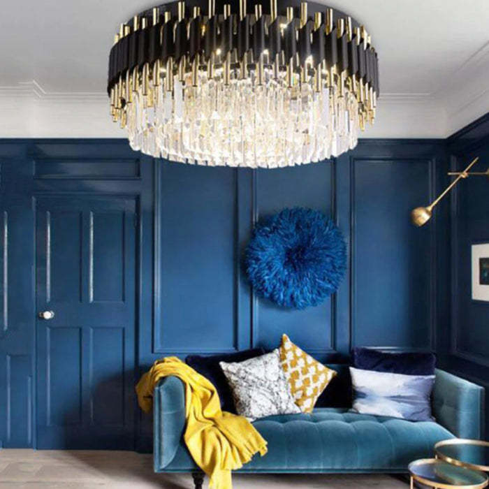 Denise Bobon Flush Mount Crystal Chandelier