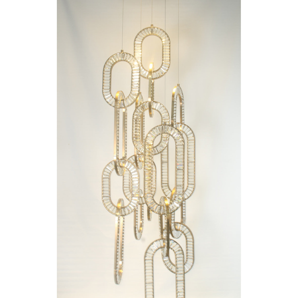 Modern Luxury Crystal Chain Cluster Chandelier for High Ceiling/Dining Room