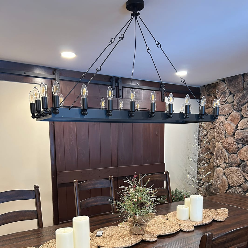 Celestine Vintage Filament Rectangular Chandelier