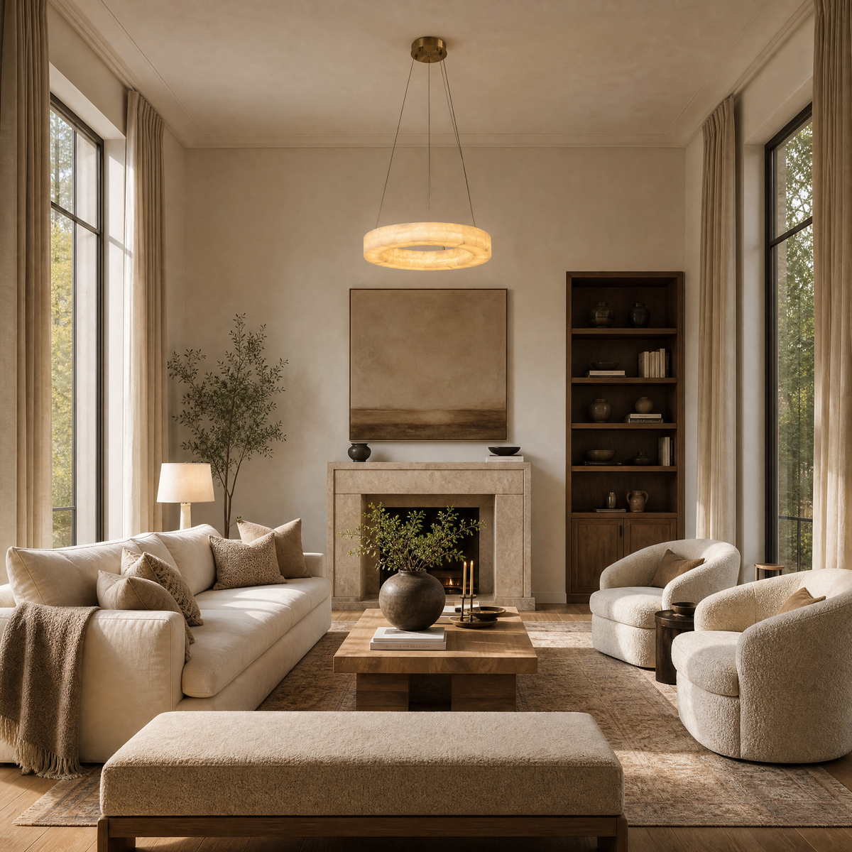 Kelen Modern Round Alabaster Chandelier