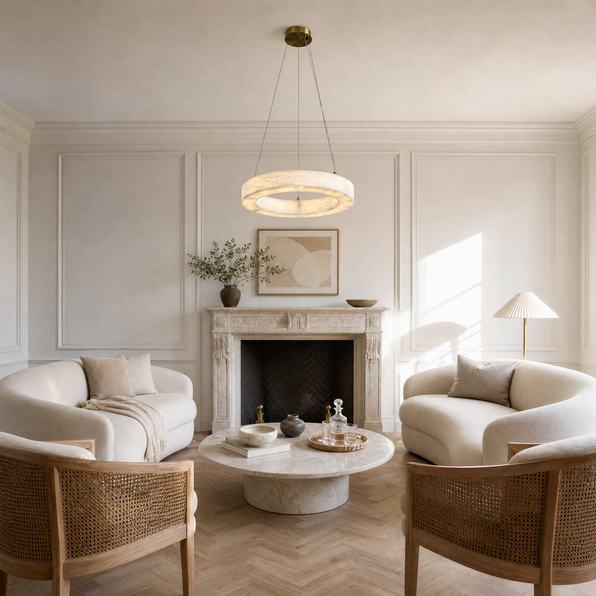 Kelen Modern Round Alabaster Chandelier