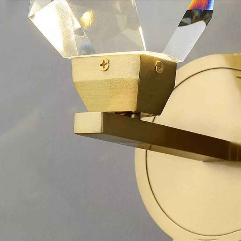 Angelia Faceted Crystal Prisms Short Wall Sconce - thebelacan