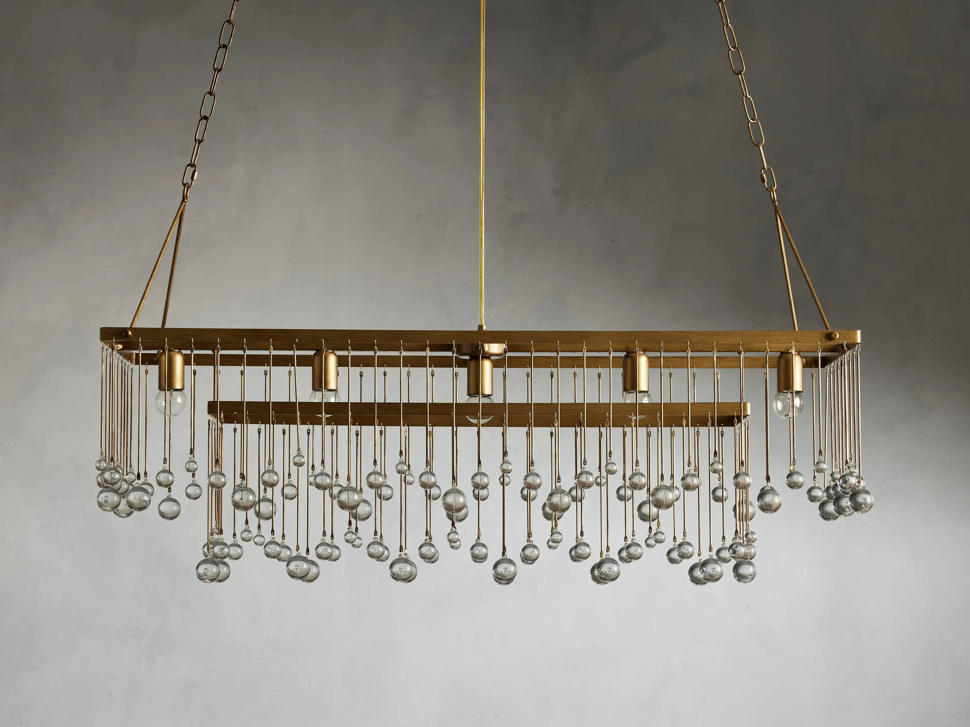 Aubrey Crystal Ball Rectangular Chandelier