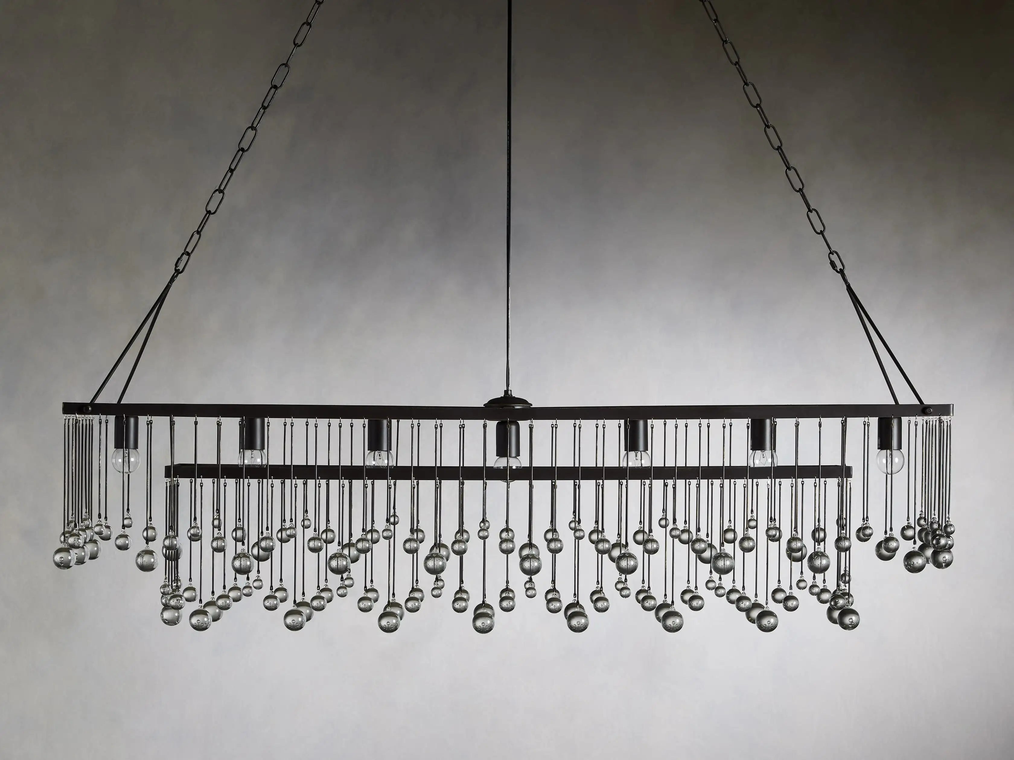 Aubrey Crystal Ball Rectangular Chandelier