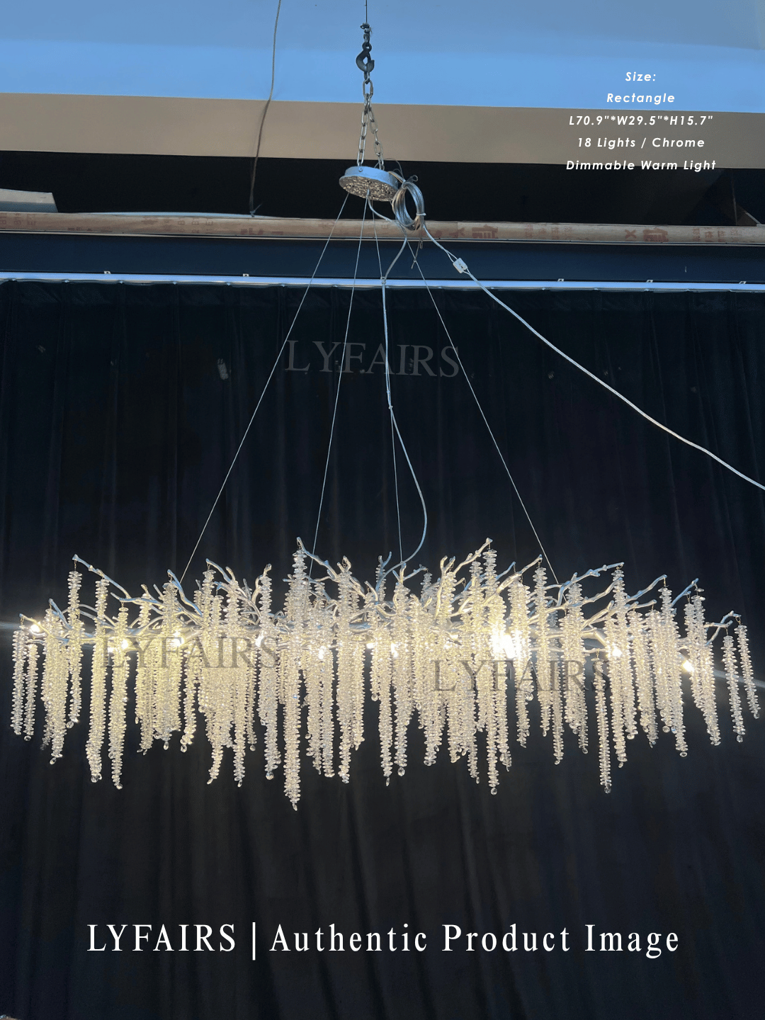 Branch Style Ceiling Light Crystal Icicle Chandelier