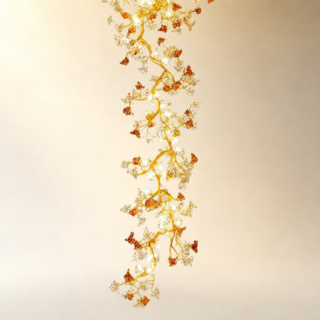 Brass Maple Branch Chandelier