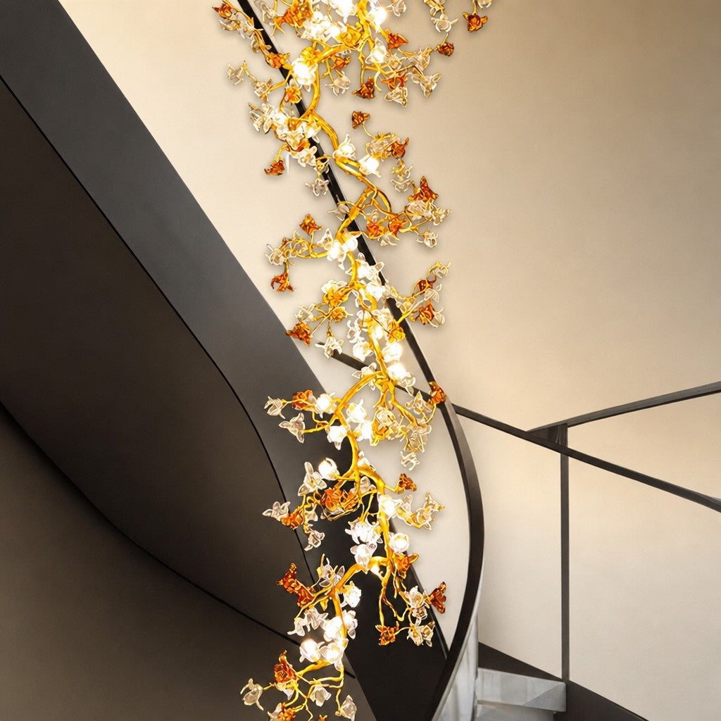 Brass Maple Branch Chandelier