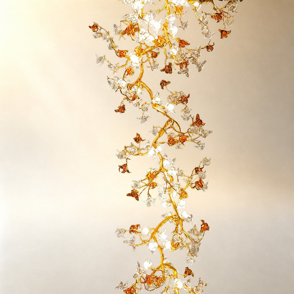 Brass Maple Branch Chandelier