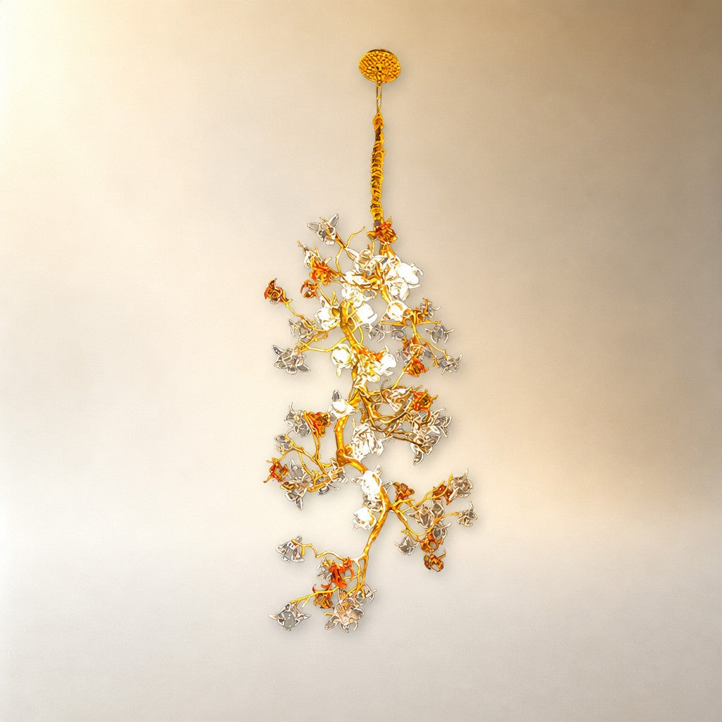 Brass Maple Branch Chandelier