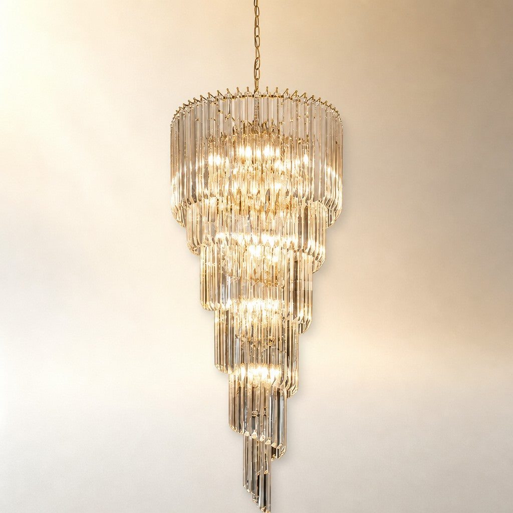 Lucente Noir Spiral Chandelier